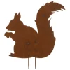 PARIS PRIX - Décoration de jardin "écureuil" 70cm marron rouille