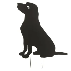 PARIS PRIX - Décoration de jardin en métal "chien" 76cm noir