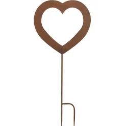 PARIS PRIX - Décoration de jardin "cœur" 70cm marron rouille