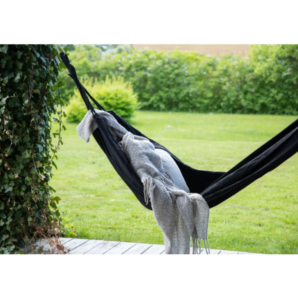 PARIS PRIX - Hamac en tissu "hedvig" 200cm noir