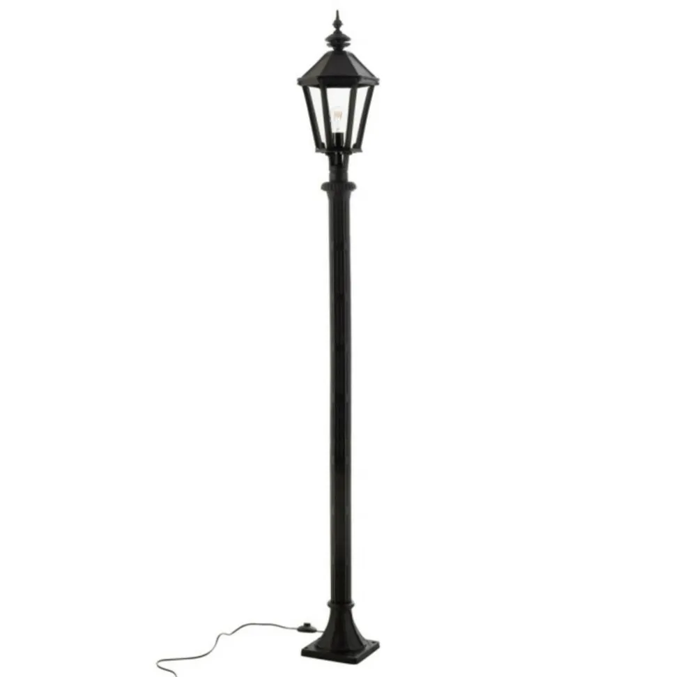 PARIS PRIX - Lampadaire d'extérieur poteau "lanterne" 210cm noir