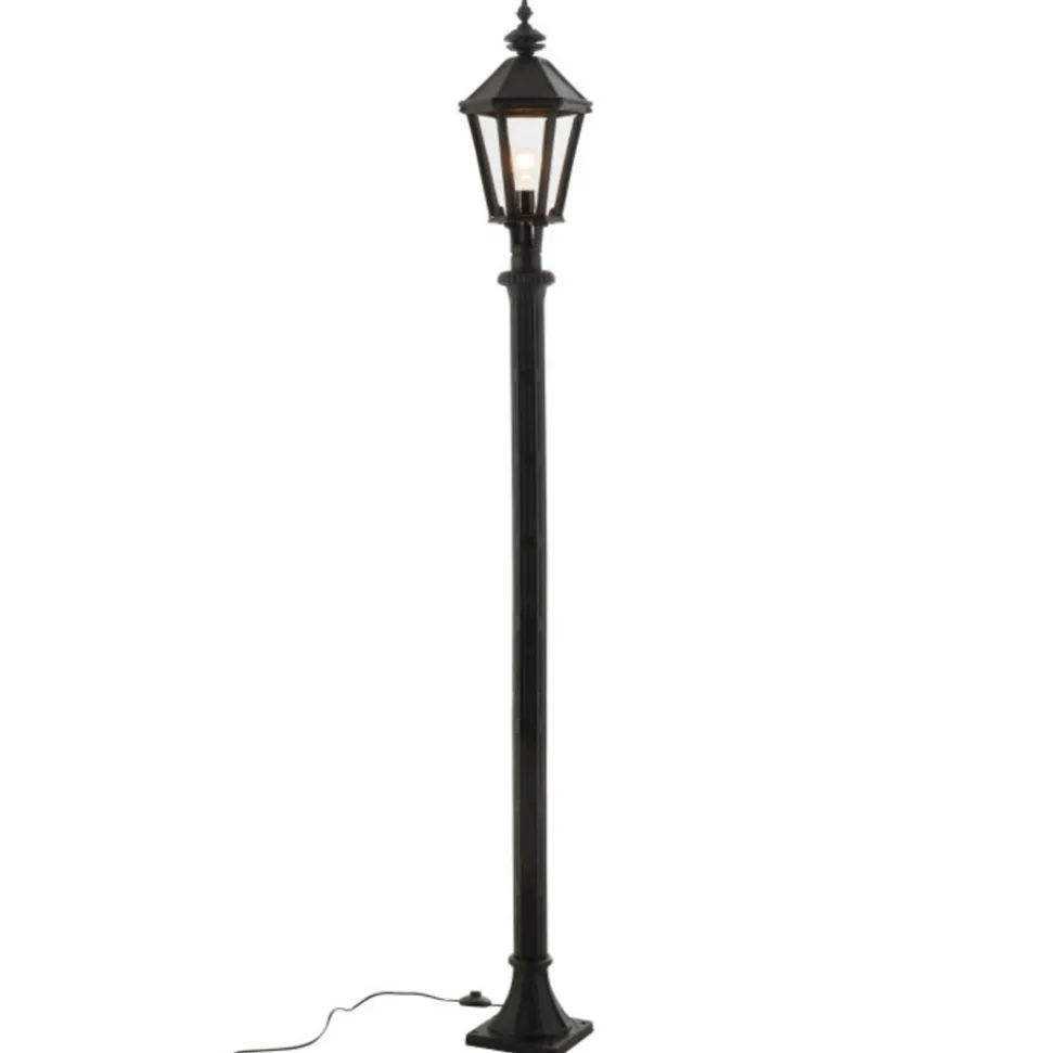 PARIS PRIX - Lampadaire d'extérieur poteau "lanterne" 210cm noir