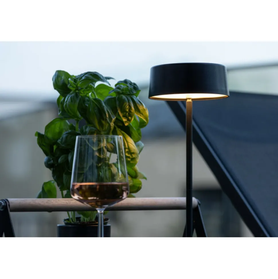 PARIS PRIX - Lampe à poser d'extérieur led "tern" 34cm noir