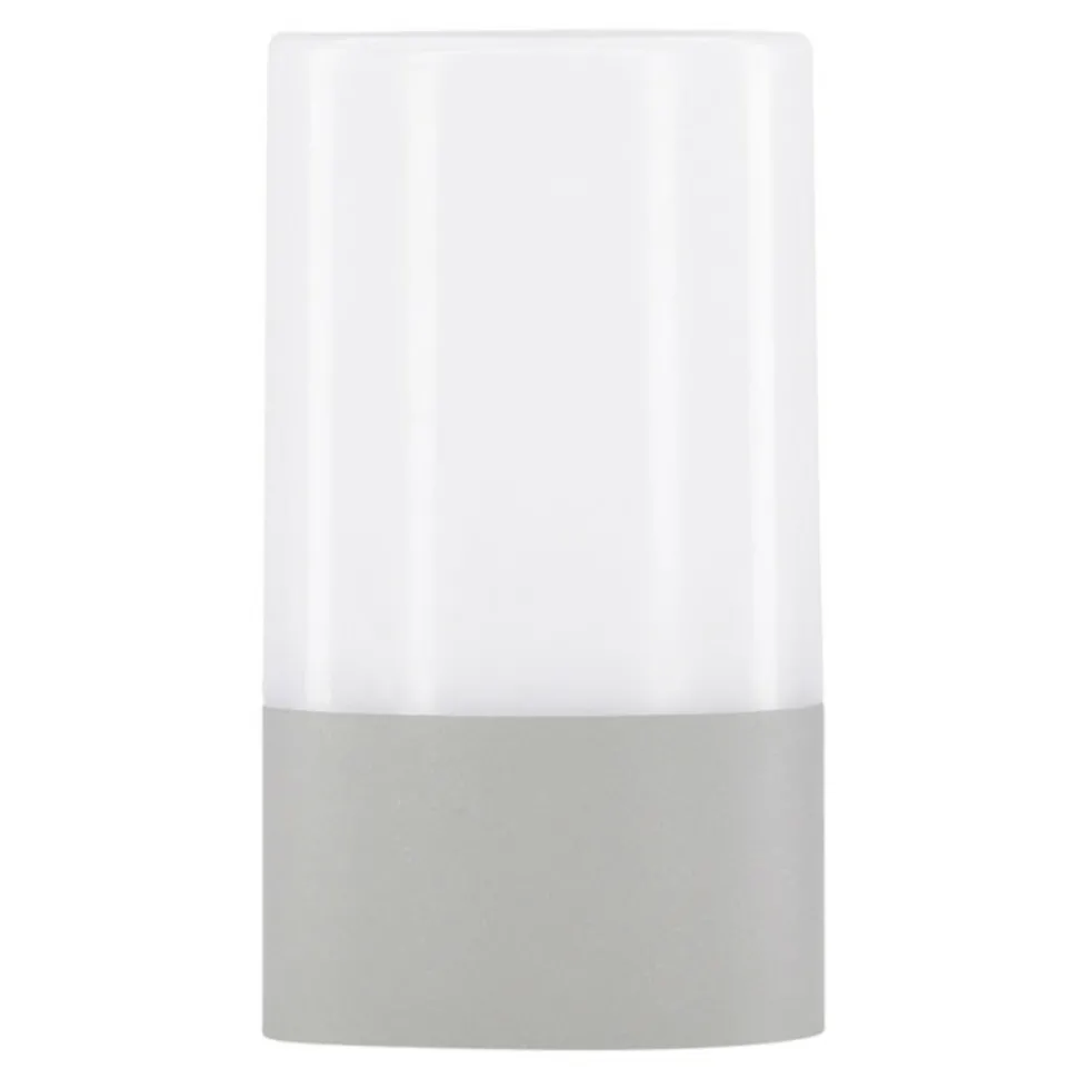 PARIS PRIX - Lampe à poser d'extérieur led "tubu" 18cm gris
