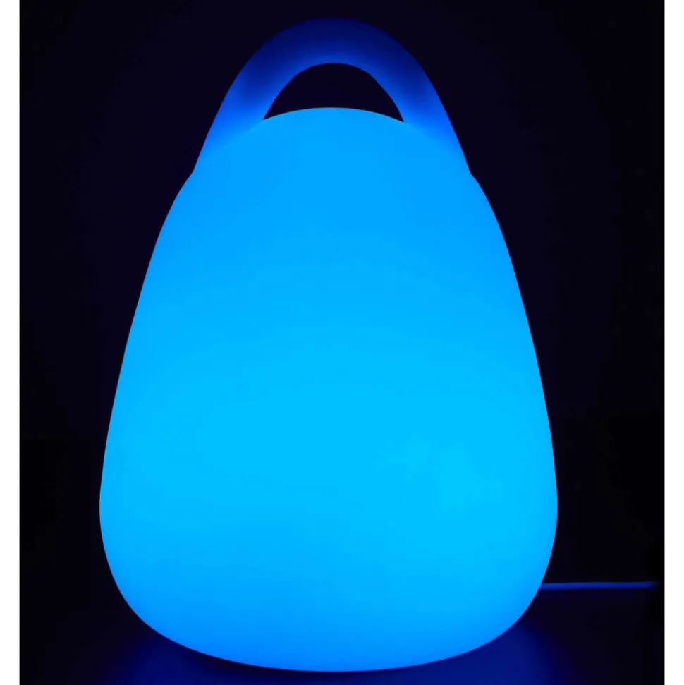 PARIS PRIX - Lampe à poser d'extérieur "télécommande" 25cm blanc