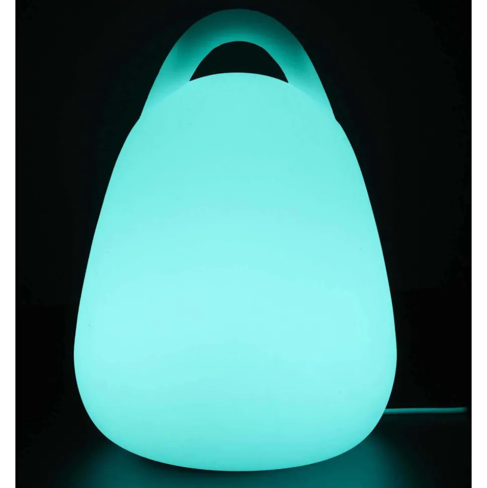 PARIS PRIX - Lampe à poser d'extérieur "télécommande" 25cm blanc