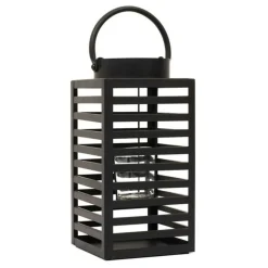 PARIS PRIX - Lanterne design en métal "black forest" 24cm noir