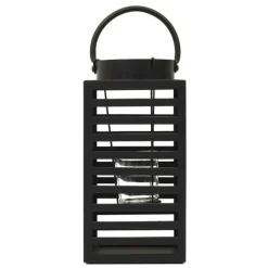 PARIS PRIX - Lanterne design en métal "black forest" 24cm noir