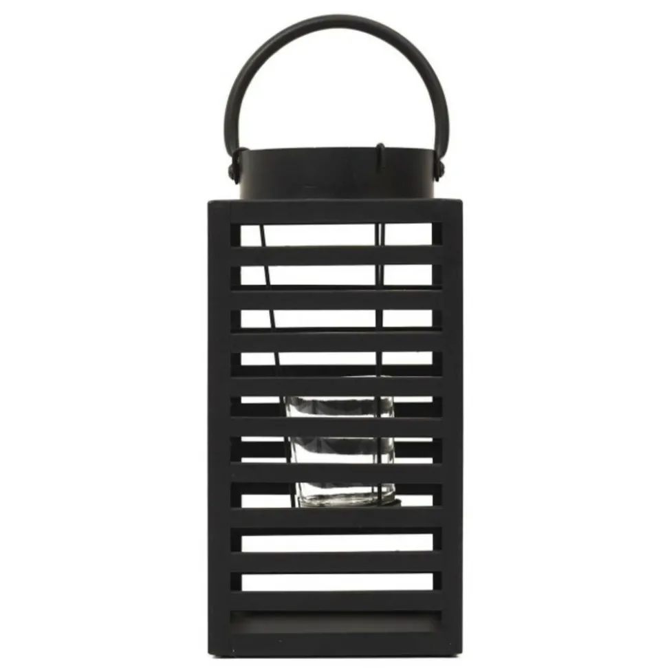 PARIS PRIX - Lanterne design en métal "black forest" 24cm noir