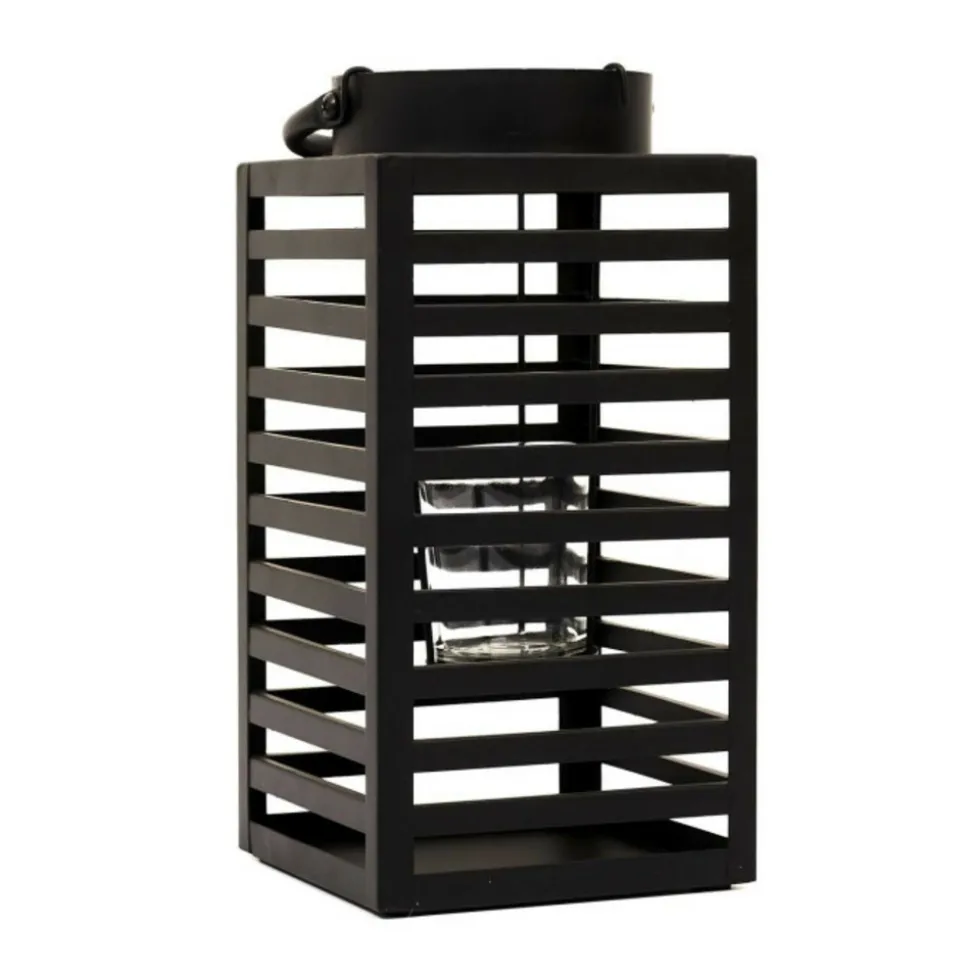 PARIS PRIX - Lanterne design en métal "black forest" 24cm noir