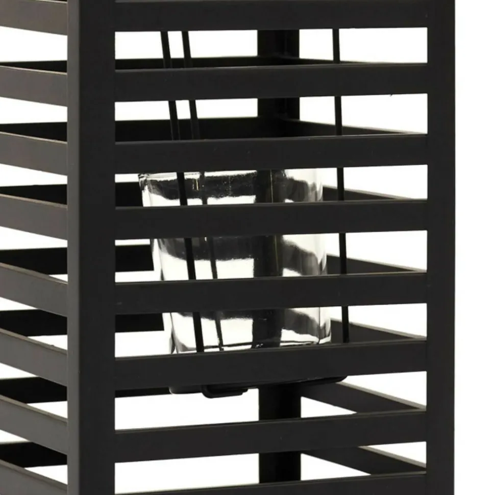 PARIS PRIX - Lanterne design en métal "black forest" 24cm noir