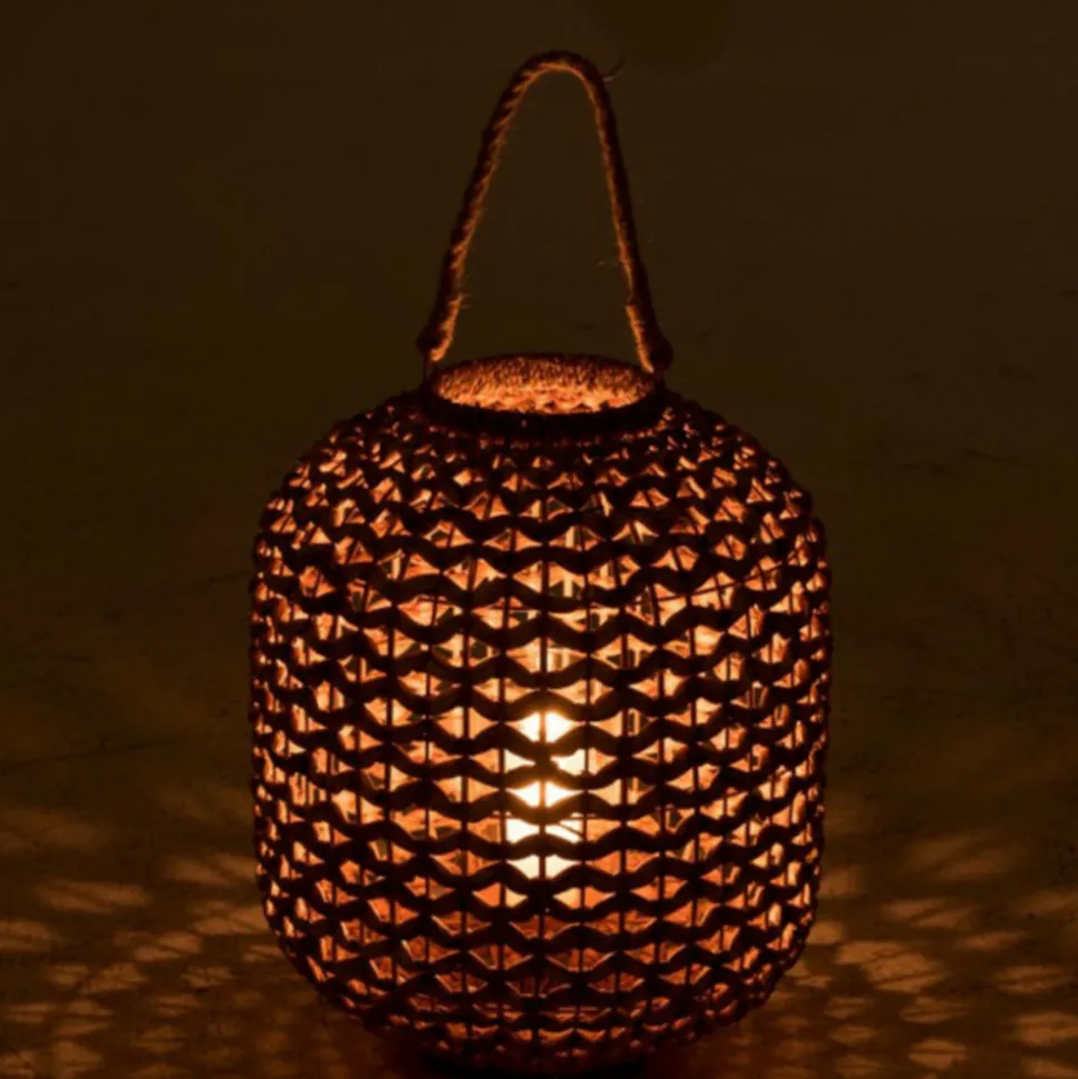PARIS PRIX - Lanterne ronde déco "lena" 45cm naturel