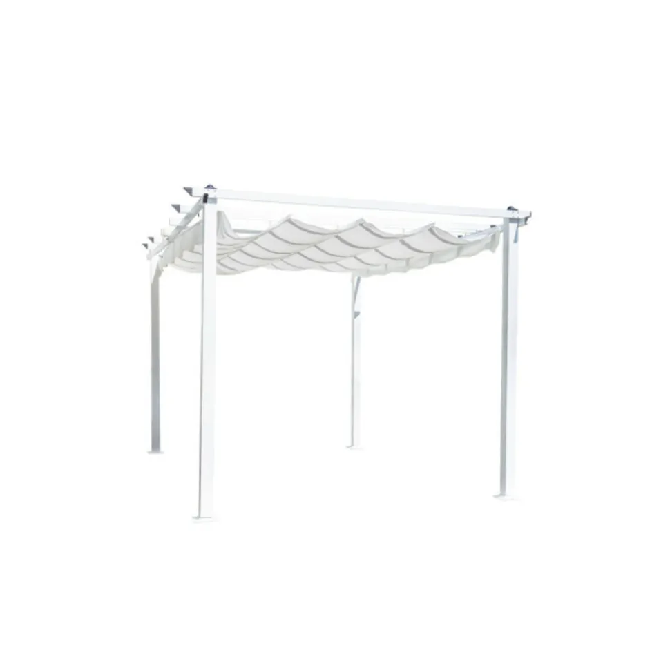 PARIS PRIX - Pergola avec toit "lazio" 345cm blanc