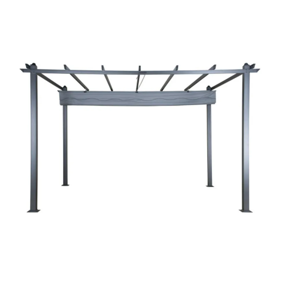 PARIS PRIX - Pergola avec toit "lazio" 395cm gris