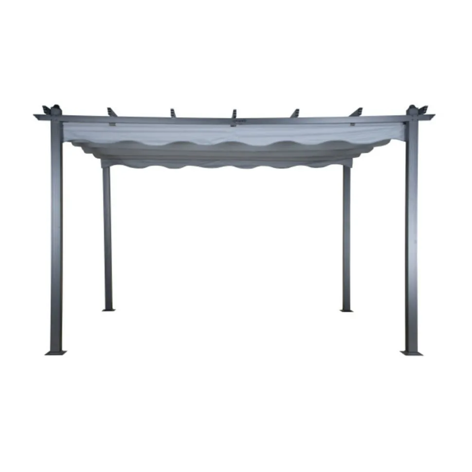 PARIS PRIX - Pergola avec toit "lazio" 395cm gris