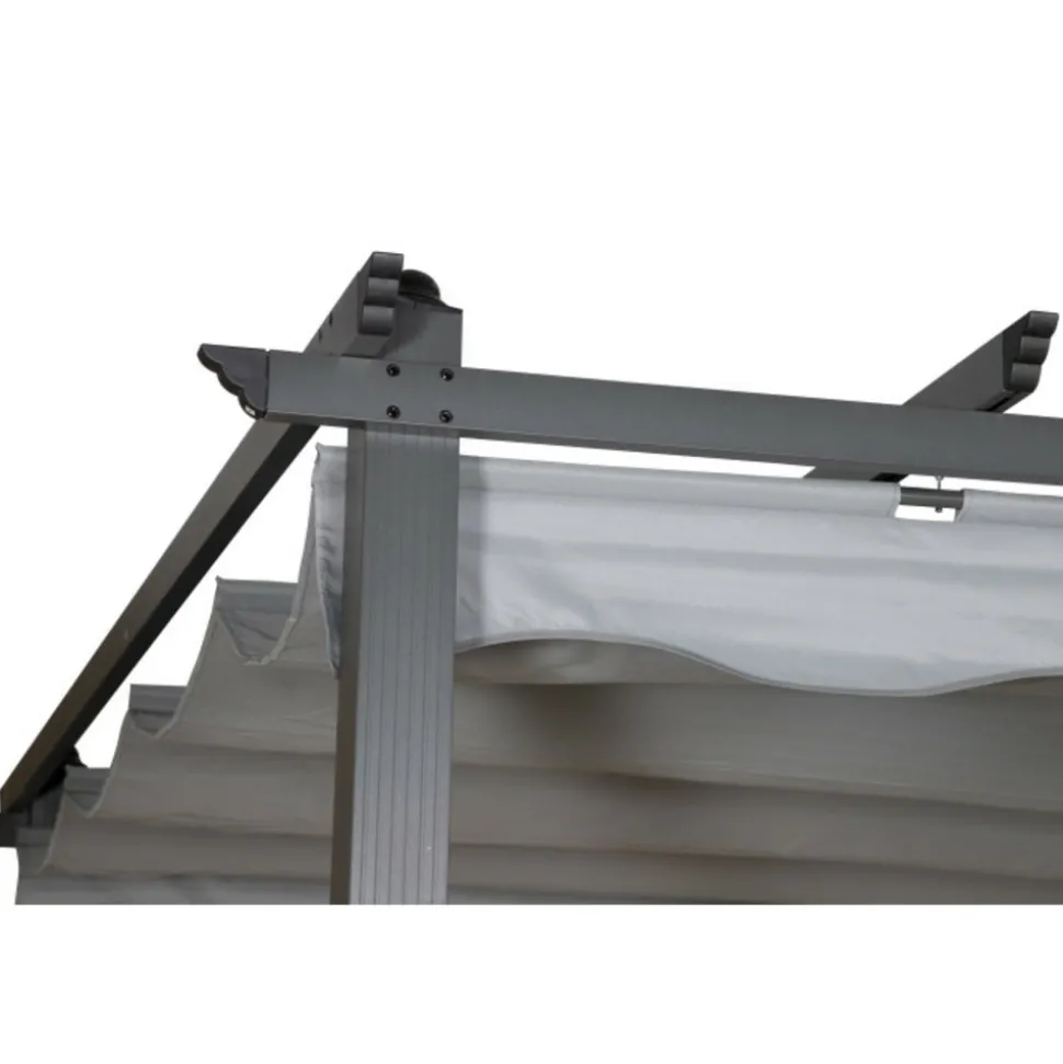 PARIS PRIX - Pergola avec toit "lazio" 395cm gris