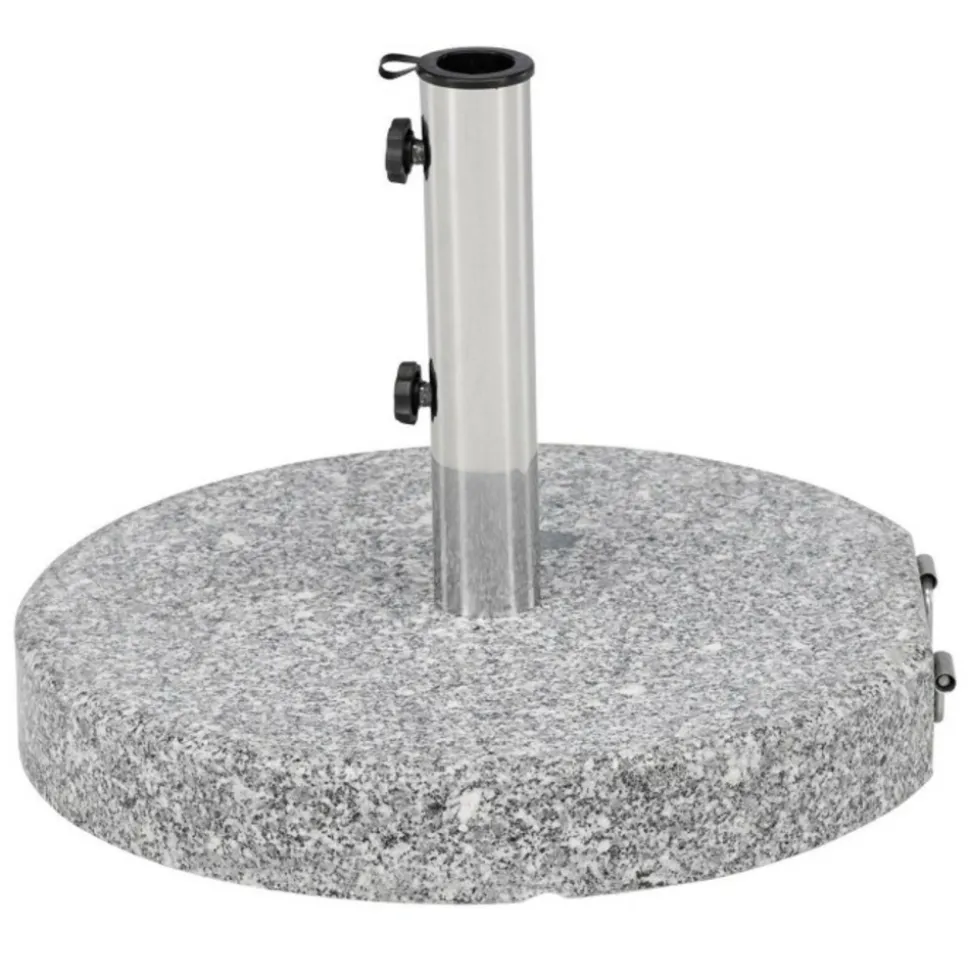PARIS PRIX - Pied de parasol moucheté rond "stathera" 50cm gris