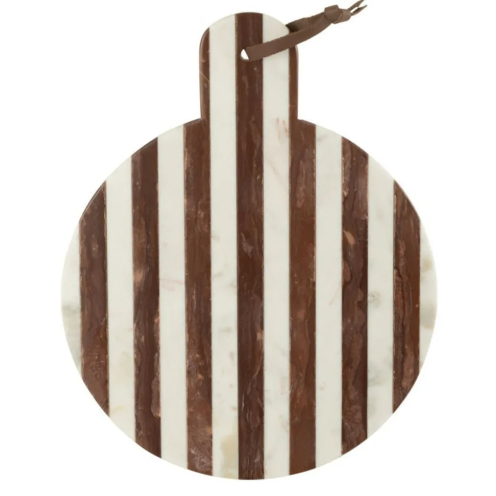 PARIS PRIX - Planche à découper marbre "streepy" 46cm marron