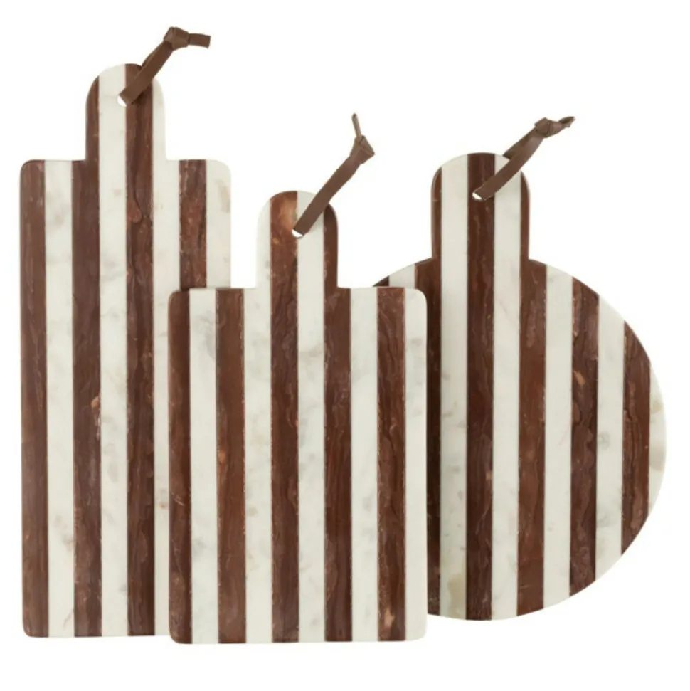 PARIS PRIX - Planche à découper marbre "streepy" 46cm marron