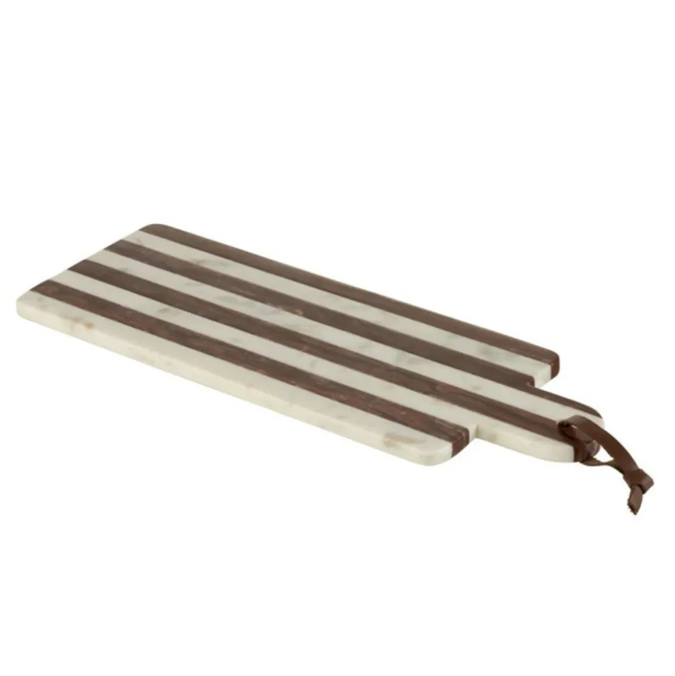 PARIS PRIX - Planche à découper marbre "streepy" 45cm marron