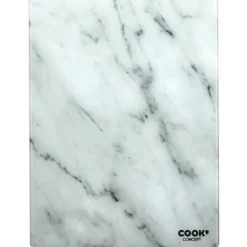 PARIS PRIX - Planche à découper en verre "marbre" 40cm blanc