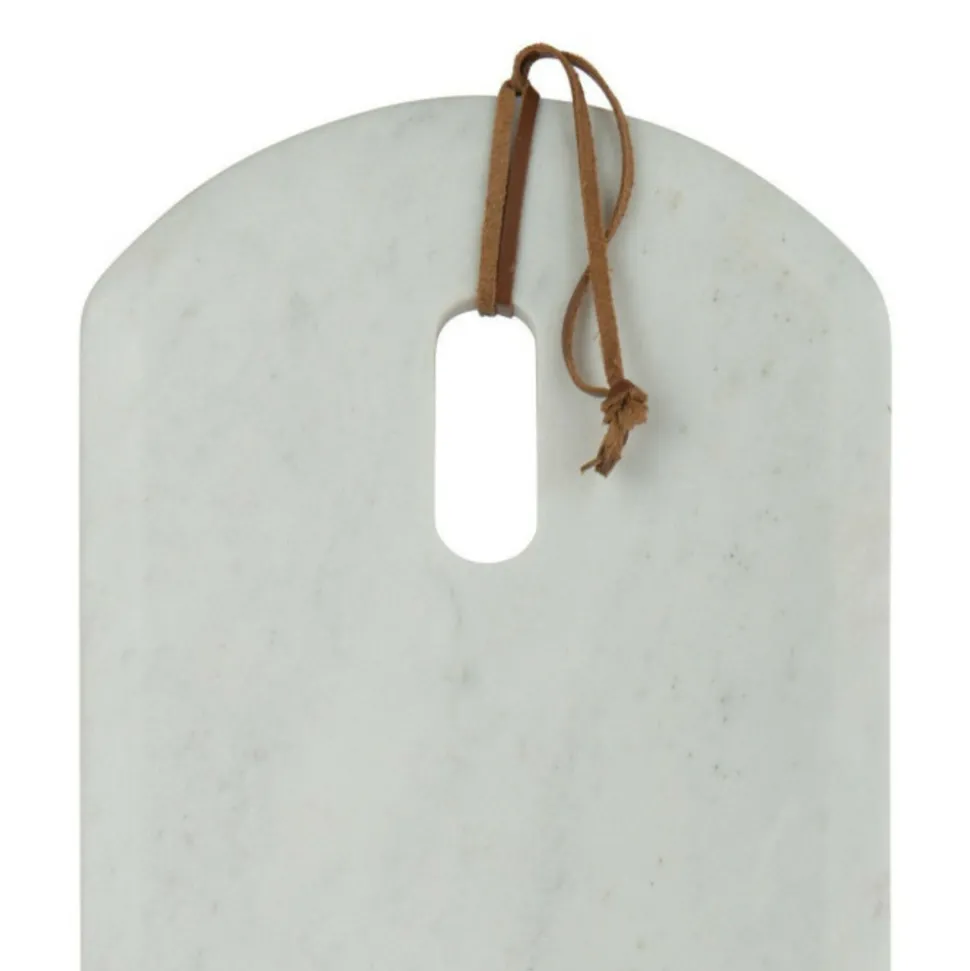 PARIS PRIX - Planche à découper en marbre "puglia" 60cm blanc