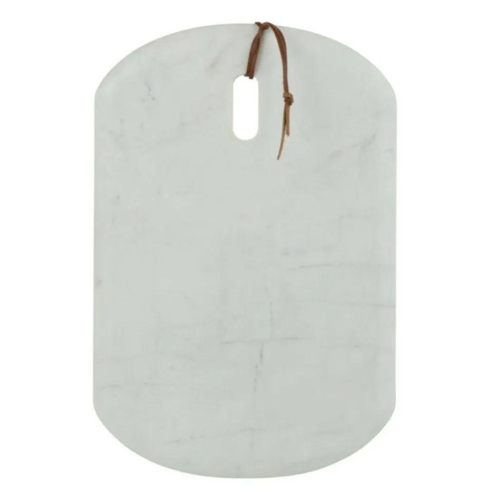 PARIS PRIX - Planche à découper en marbre "puglia" 45cm blanc