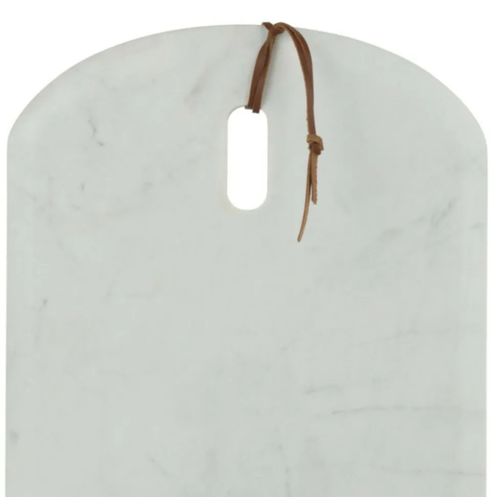 PARIS PRIX - Planche à découper en marbre "puglia" 45cm blanc