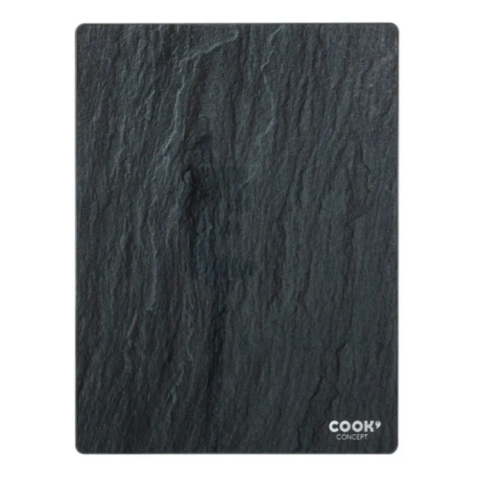 PARIS PRIX - Planche à découper en verre "ardoise" 40cm noir
