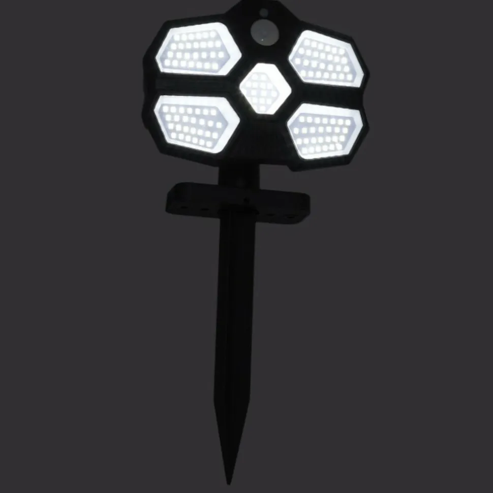 PARIS PRIX - Projecteur extérieur solaire "mouvement" 13cm noir
