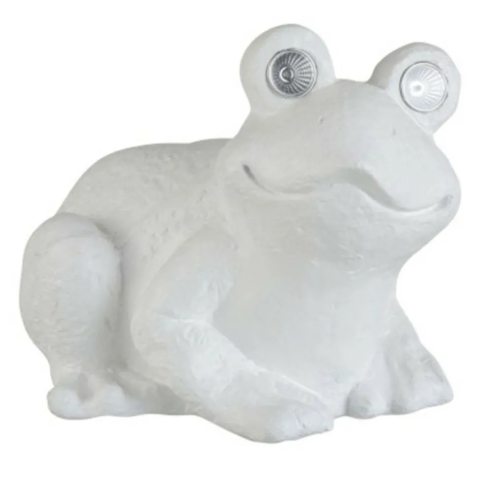 PARIS PRIX - Statuette déco "grenouille assise" 37cm blanc