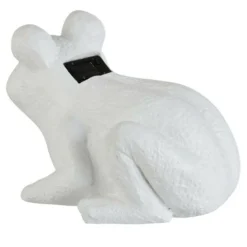 PARIS PRIX - Statuette déco "grenouille assise" 37cm blanc