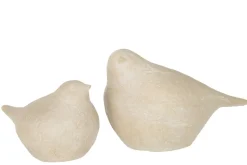 PARIS PRIX - Statuette déco "oiseau à poser" 39cm beige
