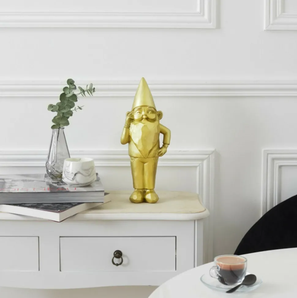 PARIS PRIX - Statuette design "nain de jardin star" 33cm or