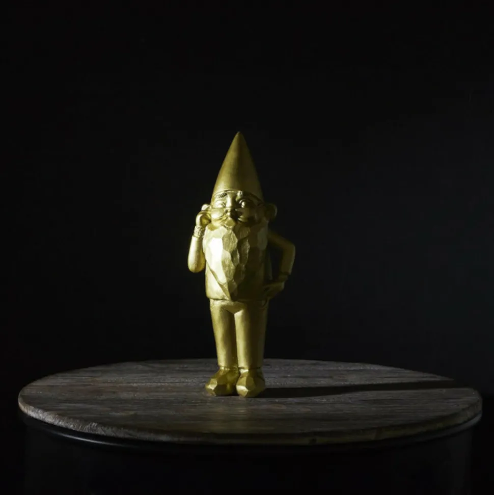 PARIS PRIX - Statuette design "nain de jardin star" 33cm or