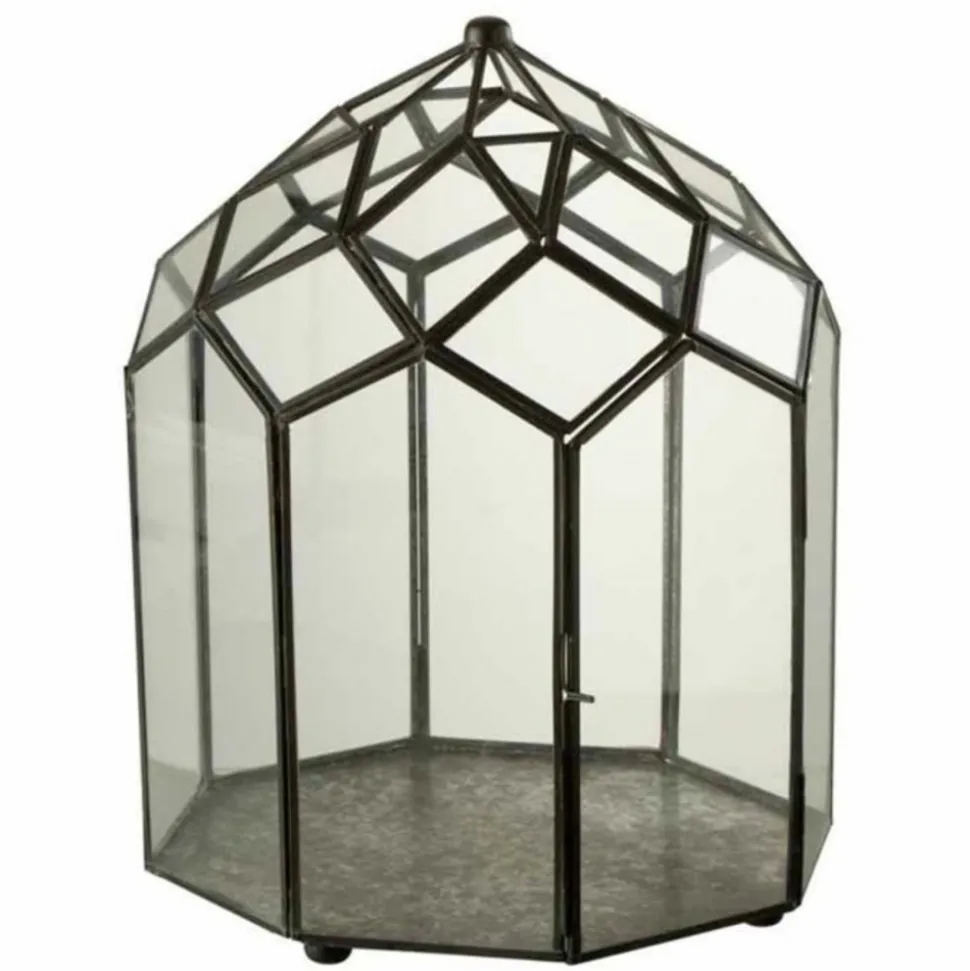 PARIS PRIX - Terrarium en verre vintage "brisla" 38cm noir