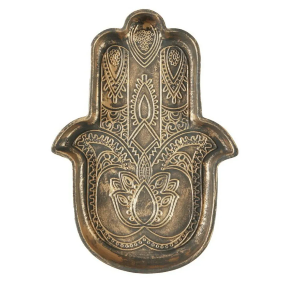 PARIS PRIX - Vide-poche en céramique "main de fatma" 20cm marron