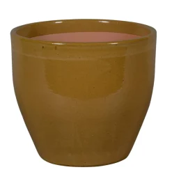 PASSION FOR POTTERY - Pot de fleurs Corsica 01F, grès émaillé, coloris beige - D.22xH.21,5cm