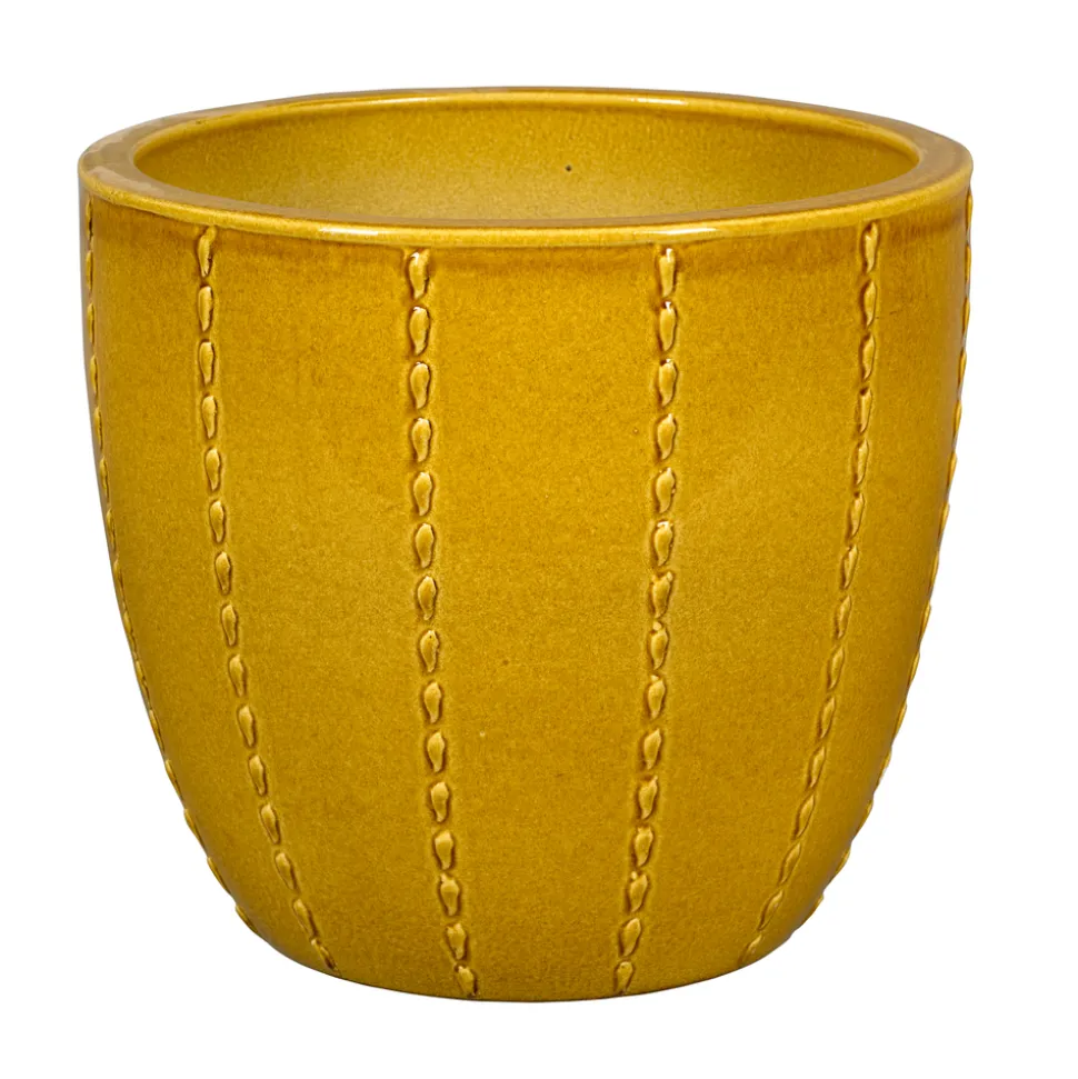 PASSION FOR POTTERY - Pot émaillé en grès Séoul 10-01T Ocre - D.30xH.27cm