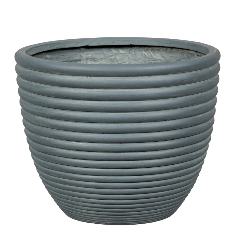 PASSION FOR POTTERY - Pot Regina avec relief 04 gris foncé D.44xH.36cm