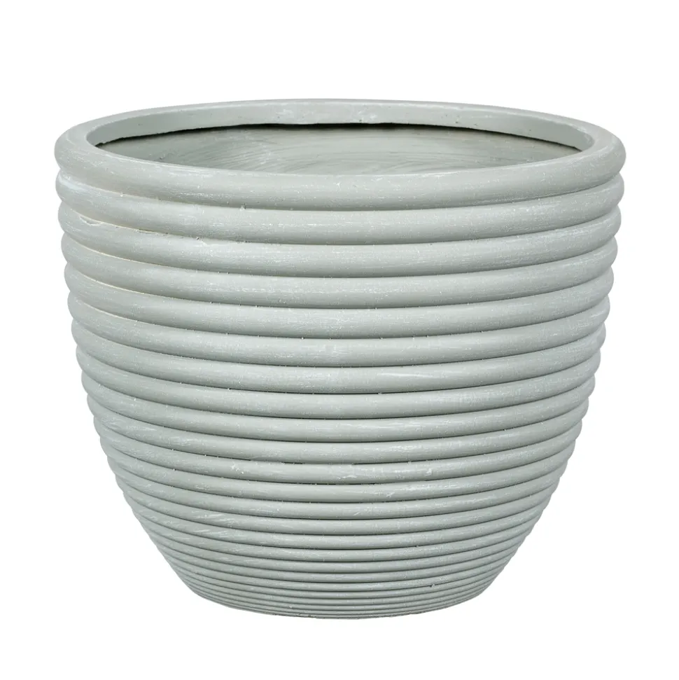 PASSION FOR POTTERY - Pot Regina avec relief 04 gris clair - D.30xH.25cm