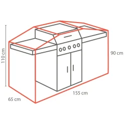 PEREL - Housse d'extérieur pour barbecue 155 cm