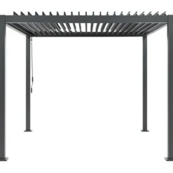 Pergola bioclimatique gaya - structure en aluminium et en acier - 290x290xh240 cm - gris