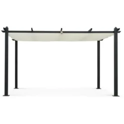 Pergola en aluminium cordoba - ecru - 4 x 3 m