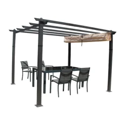 Pergola taupe 3x3m en aluminium gazebo