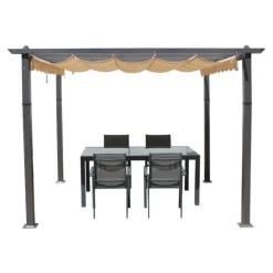 Pergola taupe 3x3m en aluminium gazebo