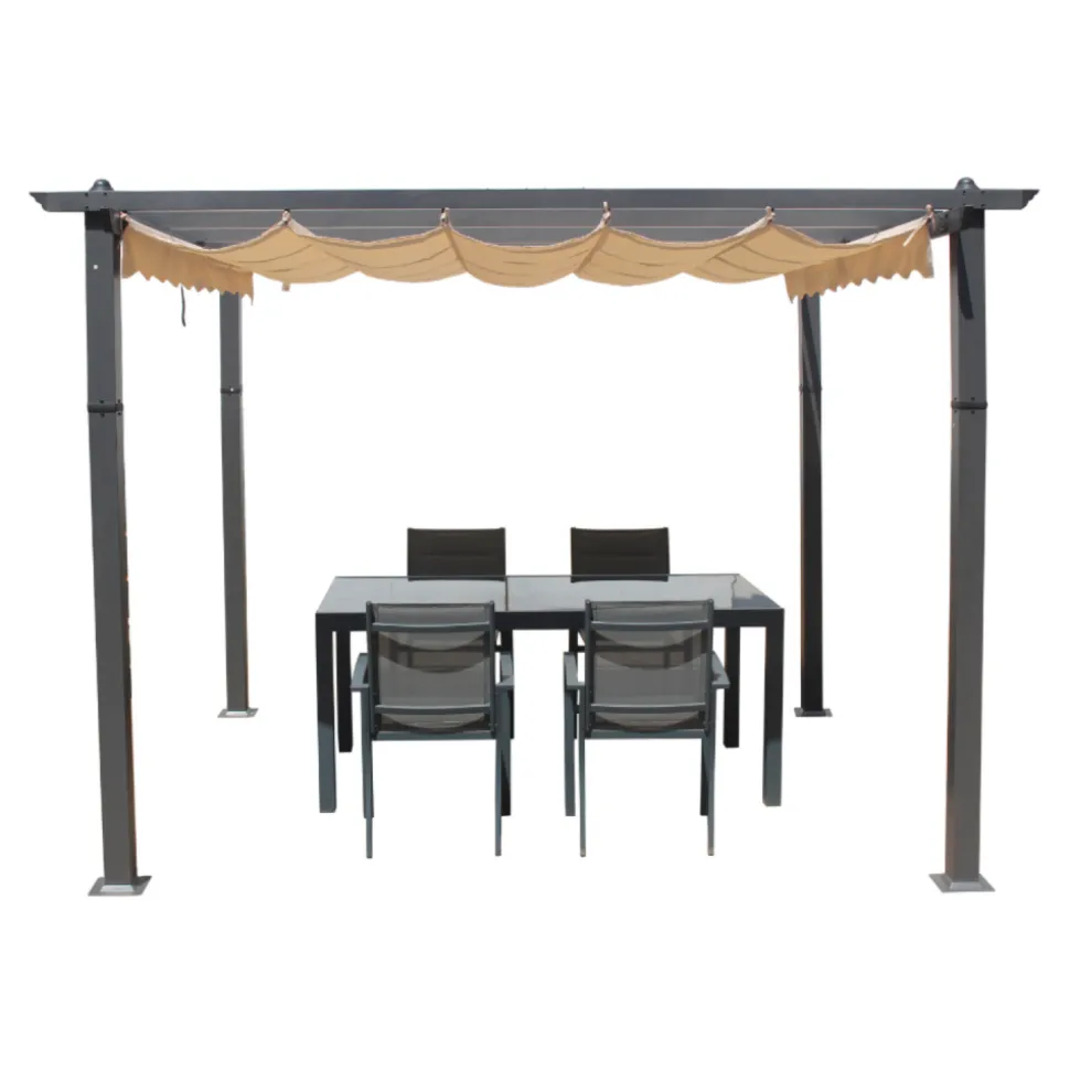 Pergola taupe 3x3m en aluminium gazebo