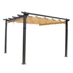 Pergola taupe 3x3m en aluminium gazebo