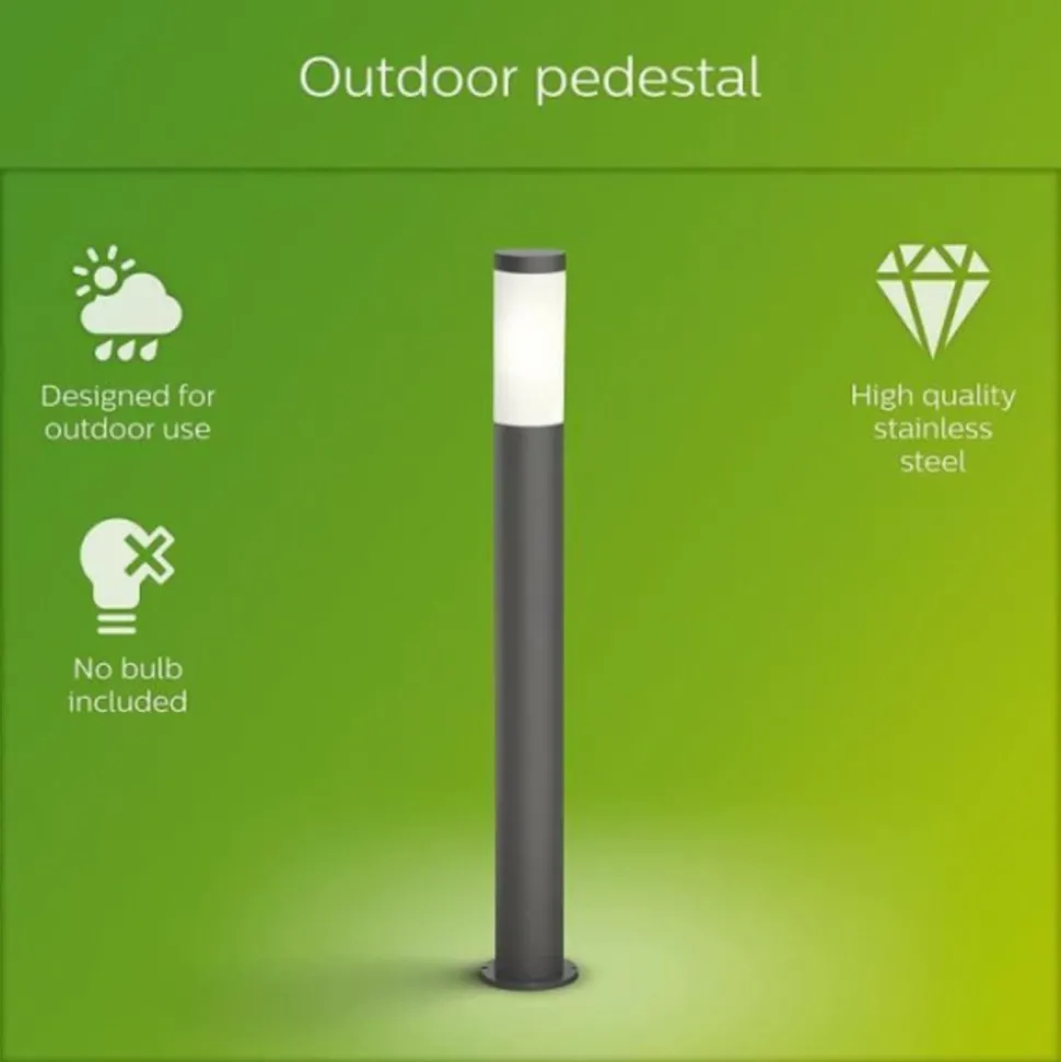 PHILIPS - Lampadaire d'extérieur philips utrecht - anthracite - 20w - résistant aux intempéries