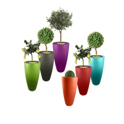 PLAST'UP ROTOMOULAGE - Lot de 6 - pots de fleurs coniques delight 200l